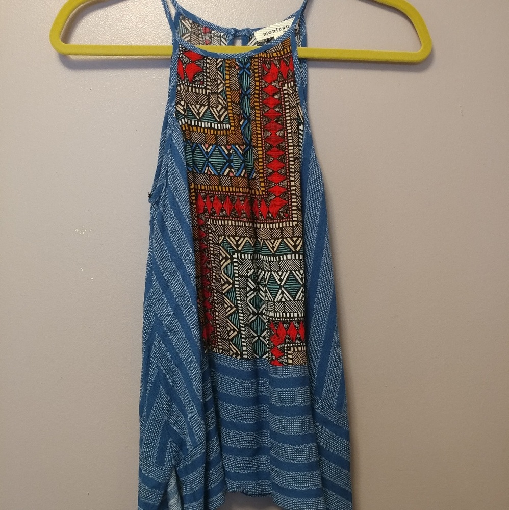 Vibrant pattern flowy tank
